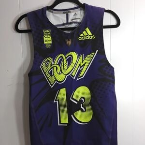 Adidas Blue and Yellow Graphic Jersey